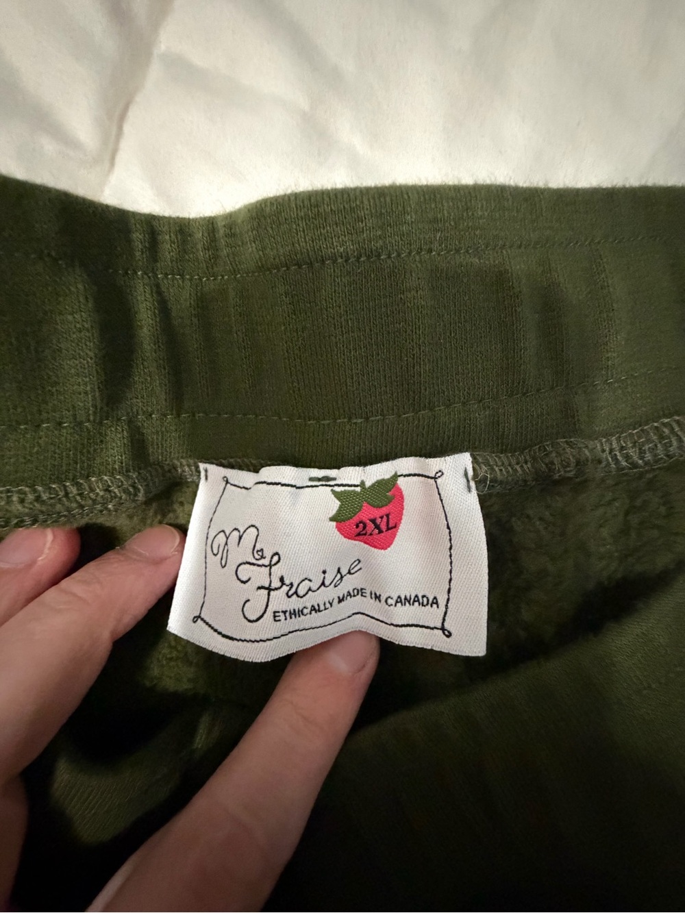 M. Fraise Olive Green flared sweatpants (2XL)